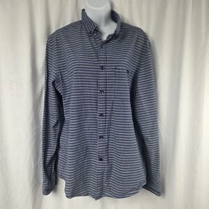 Express Mens Shirt M Long Sleeve Button Down Blue Gray Plaid